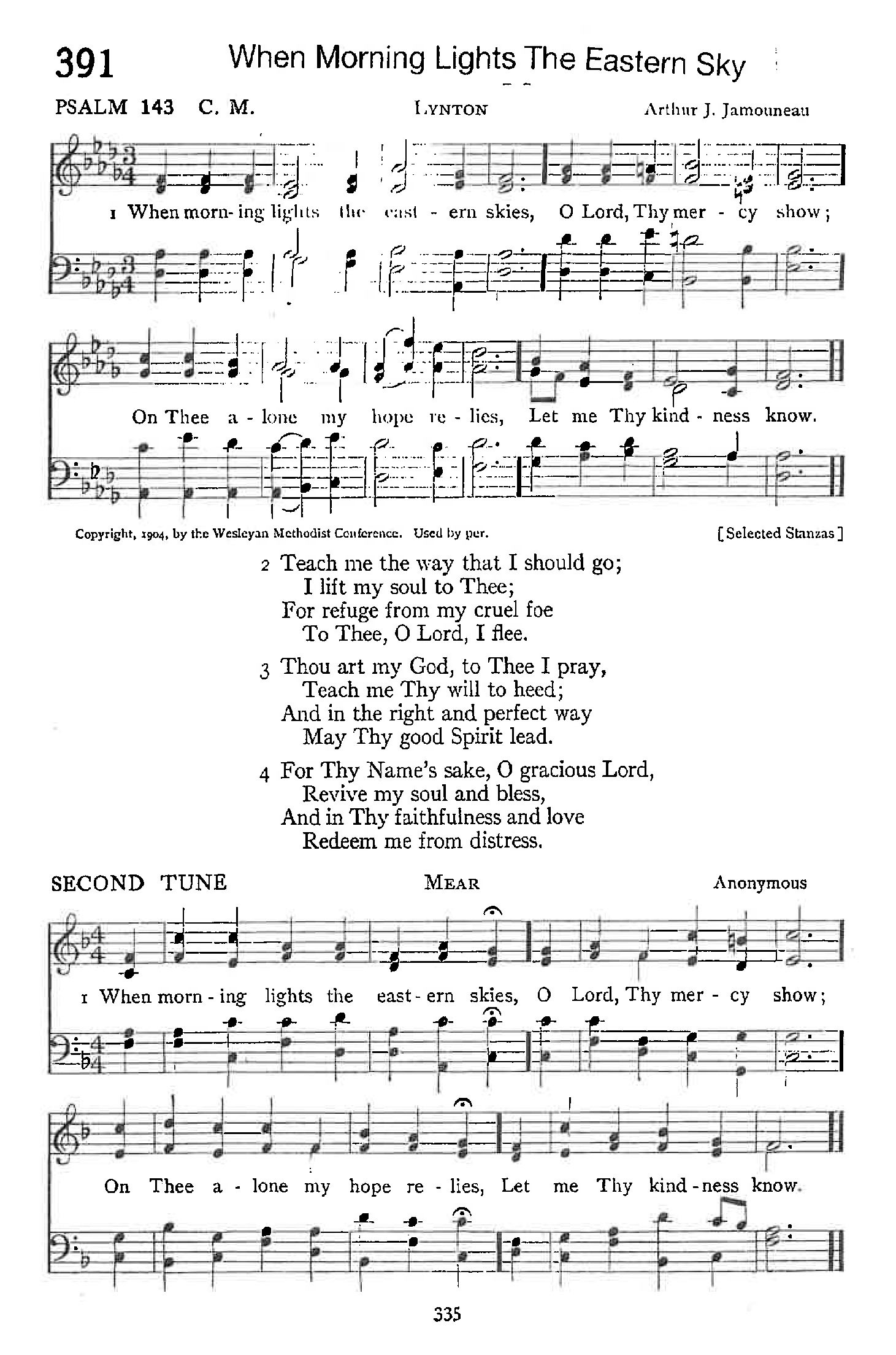 Psalm 143 When Morning Lights The Eastern Sky