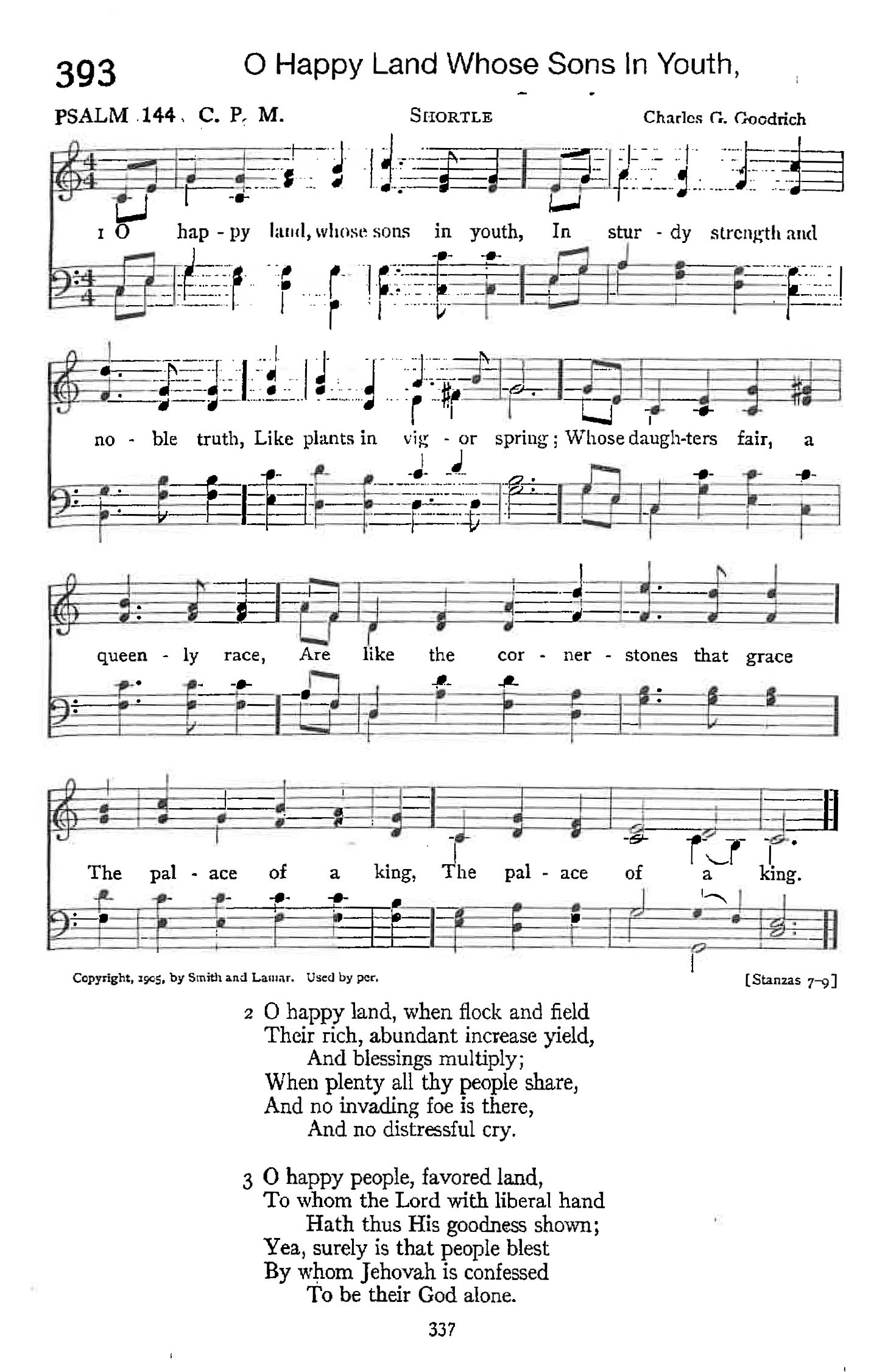 Psalm 144 - O Happy Land Whose Sons In Youth