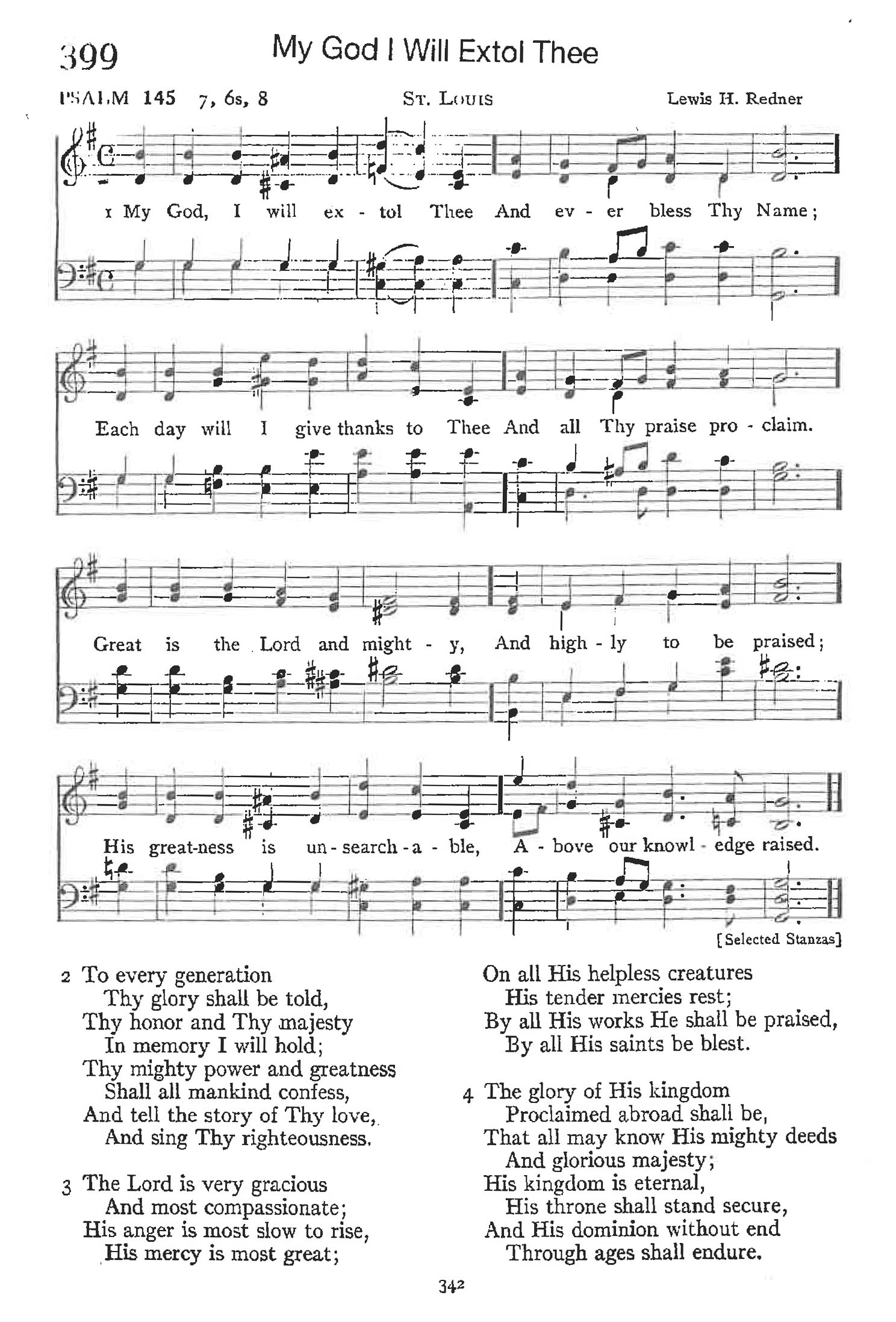 Psalm 145 - My God I Will Extol Thee