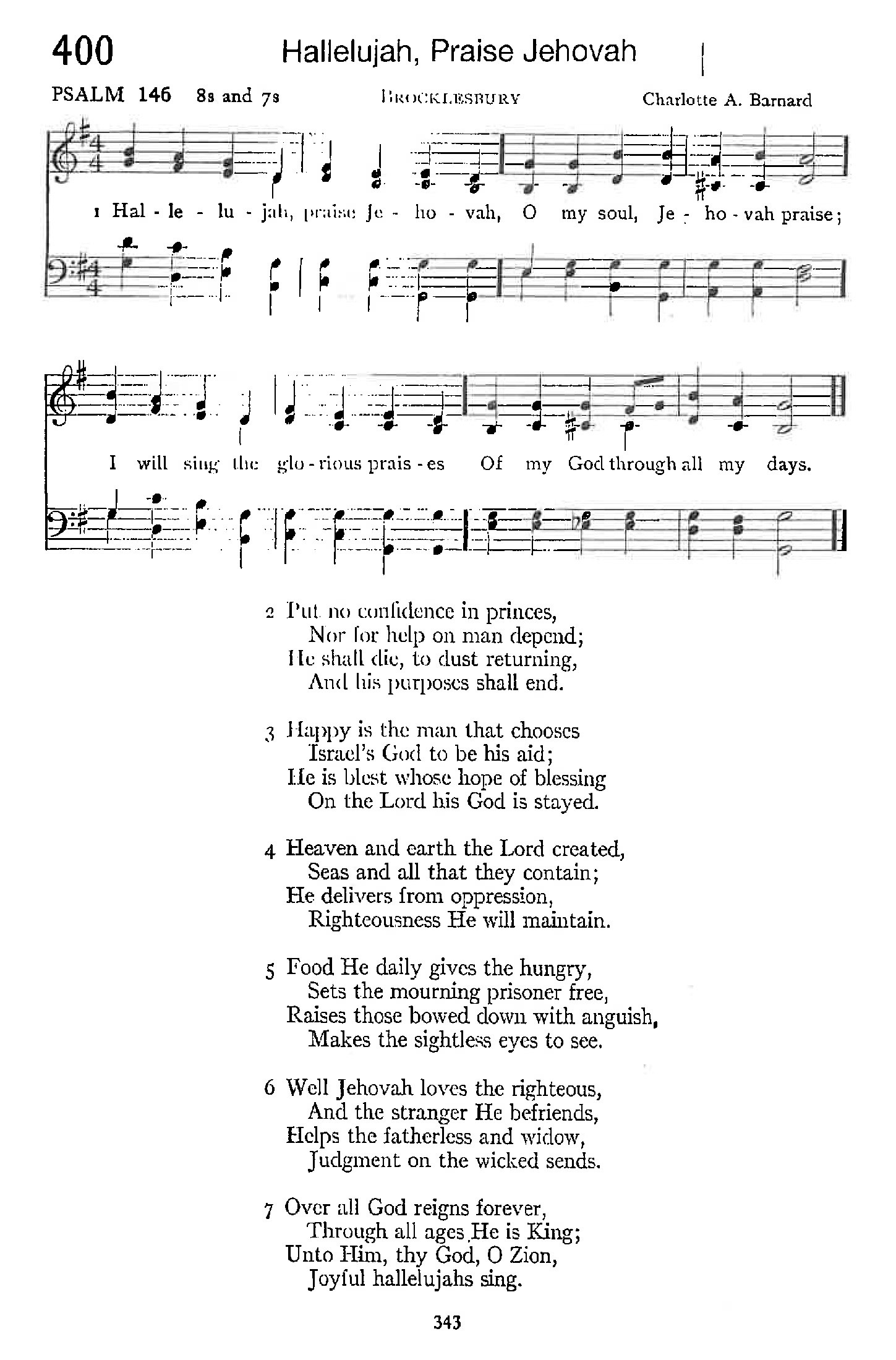 Psalm 146 - Hallelujah, Praise Jehovah
