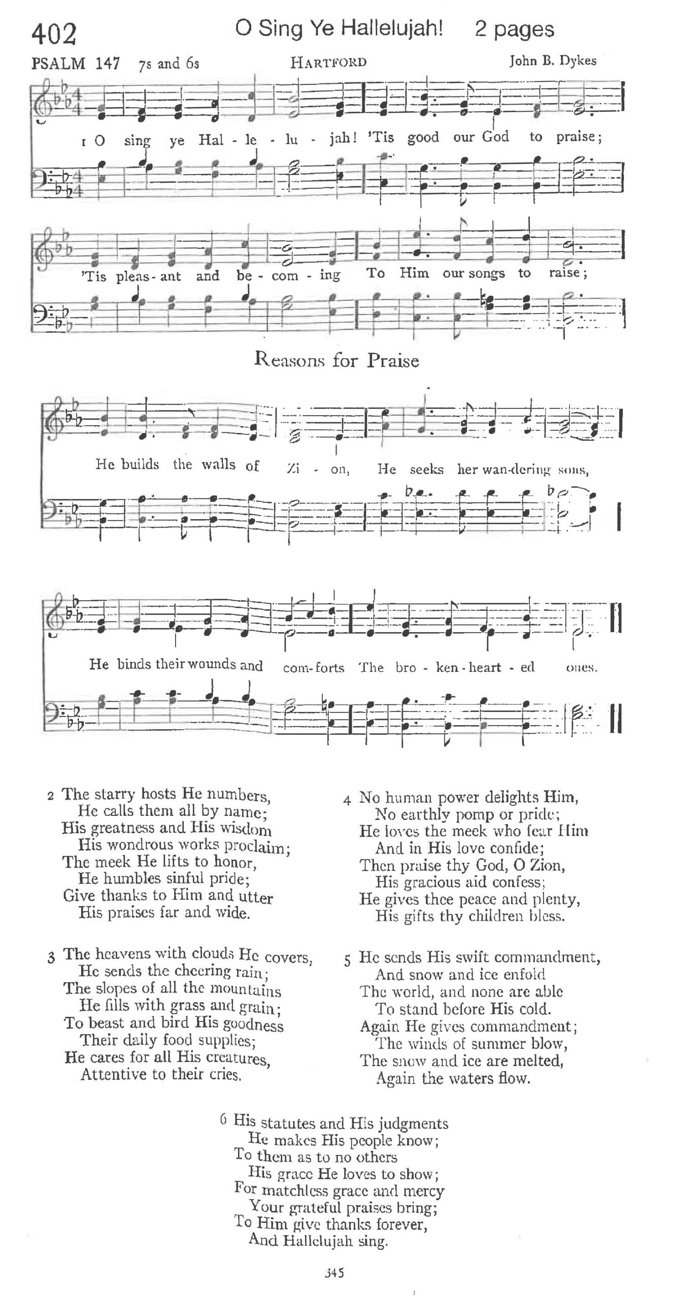 Psalm 147 - O Sing Ye Hallelujah!