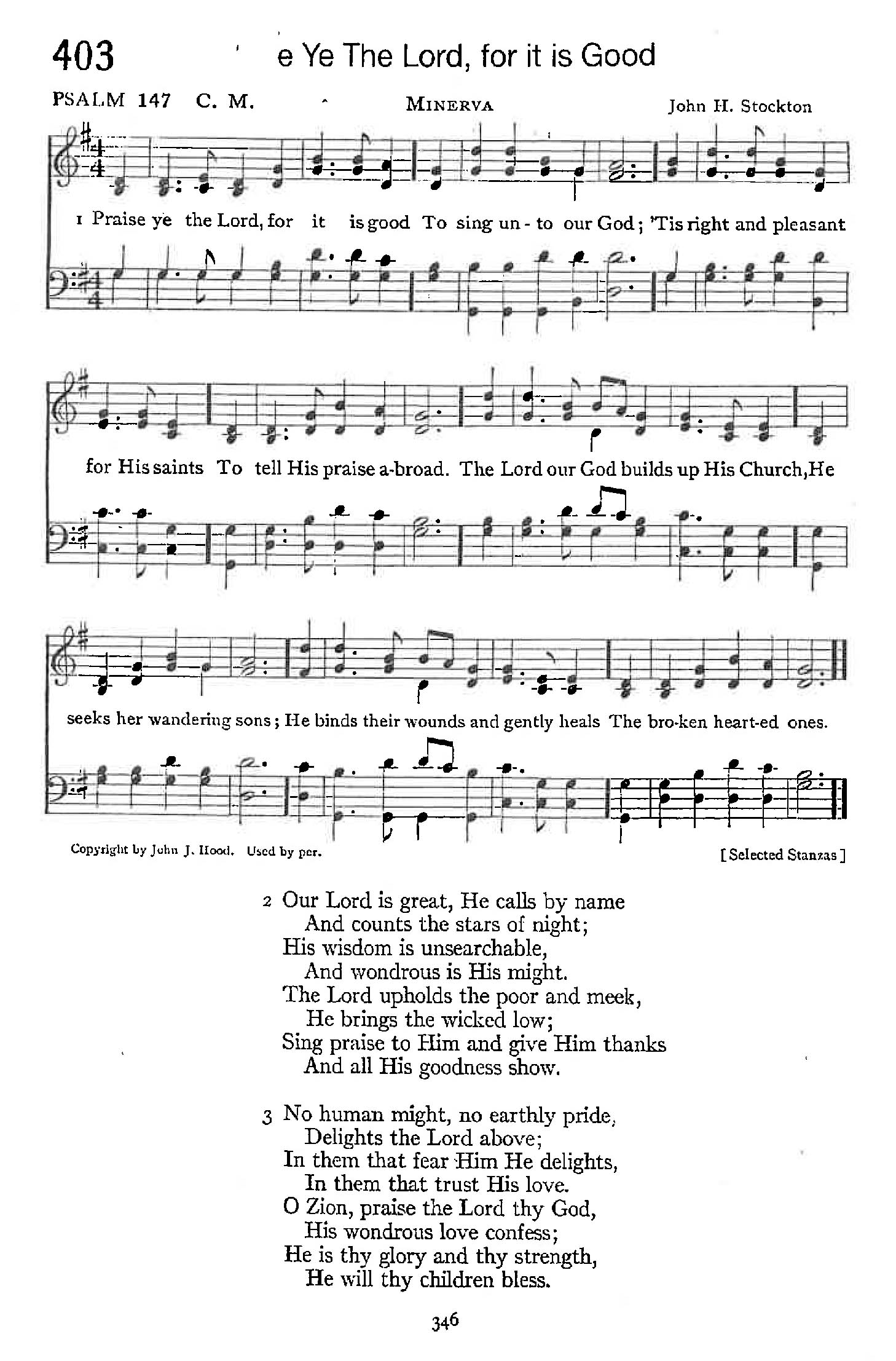 Psalm 147 - Praise Ye The Lord, for it is Good