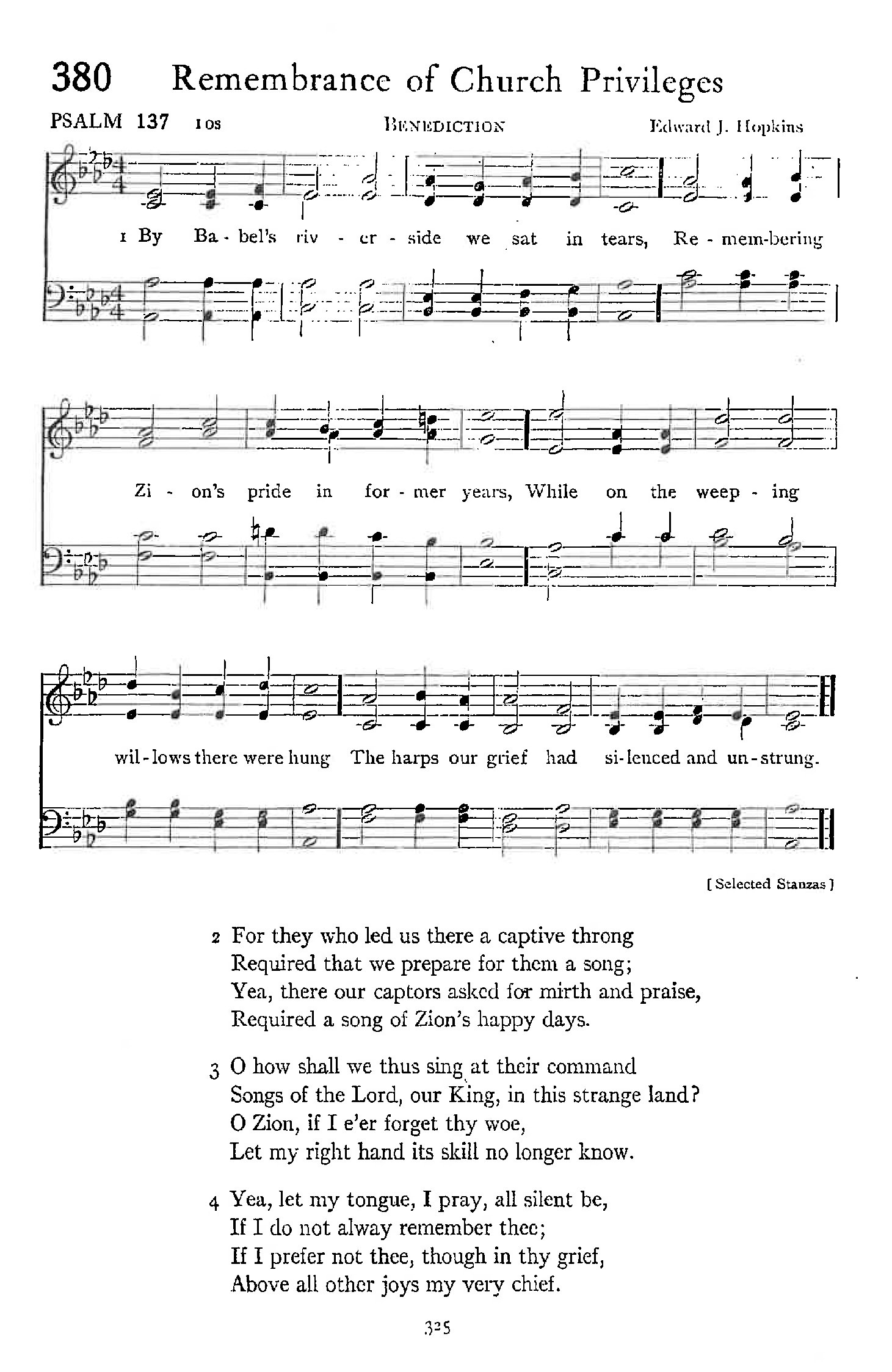 Psalm 137 - Remembrance of Church Privileges