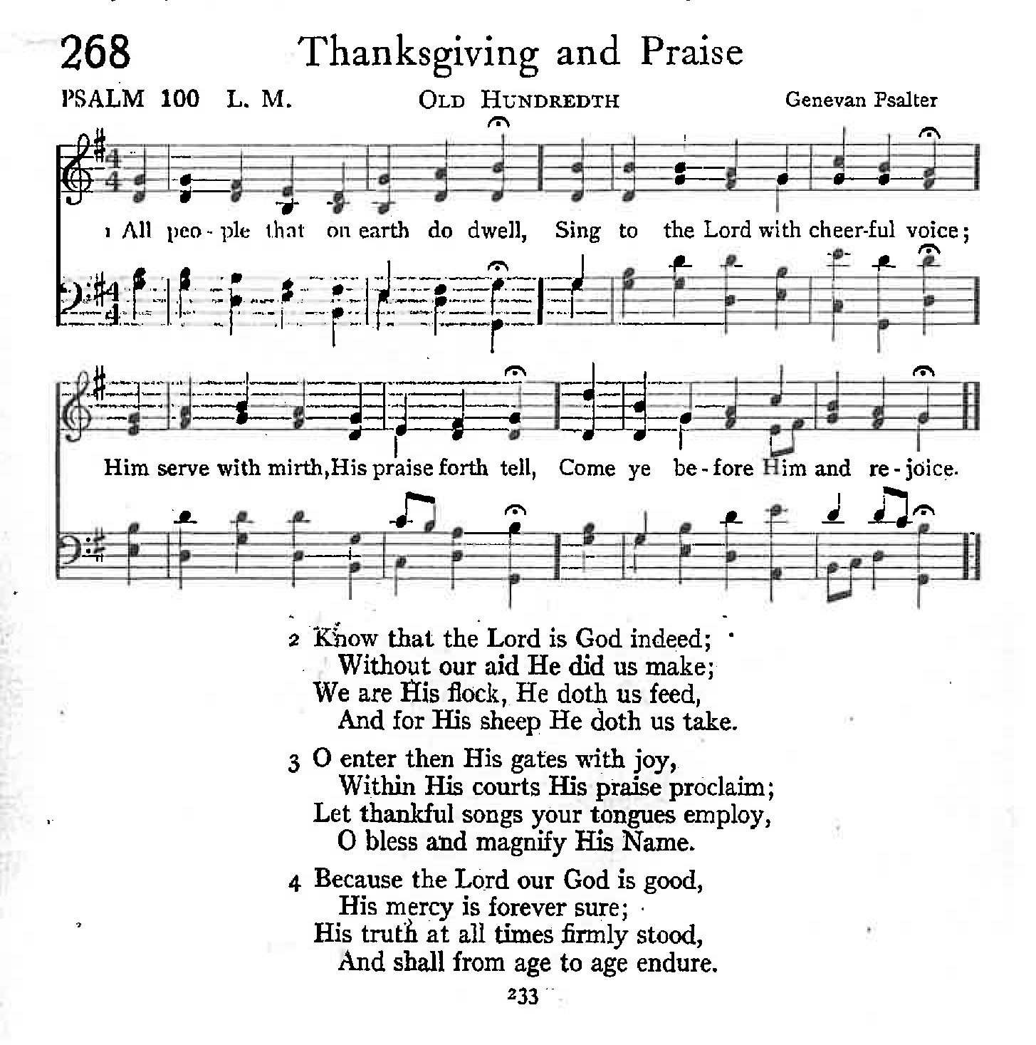Psalm 100 - Thanksgiving and Praise