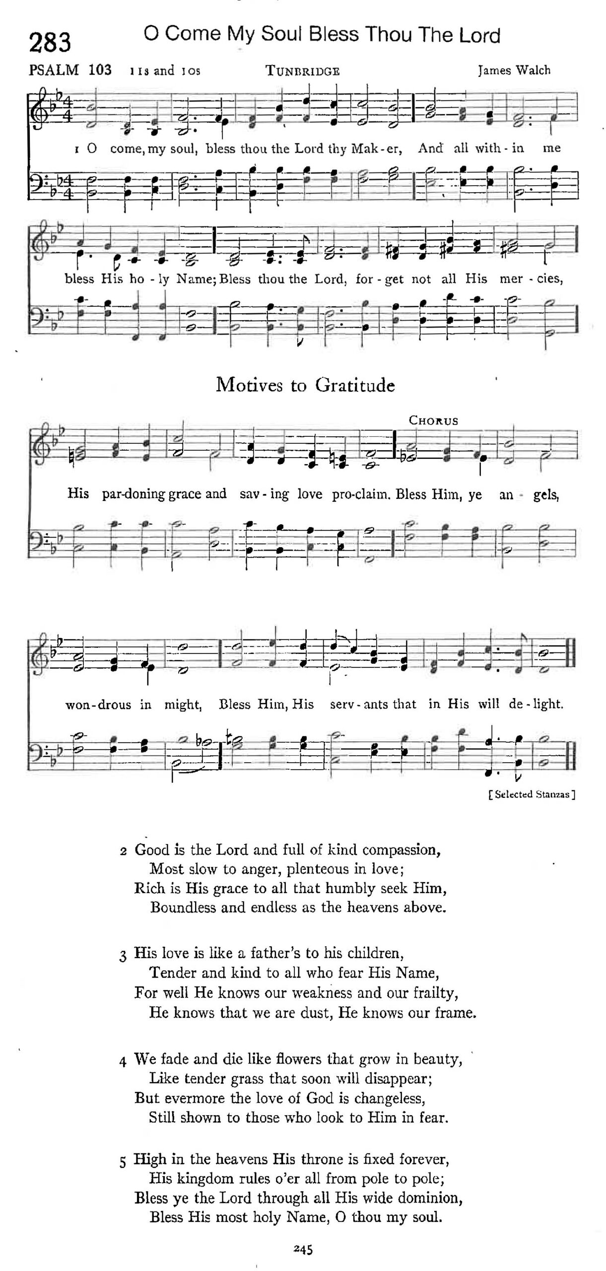 Psalm 103 - O Come My Soul Thou The Lord