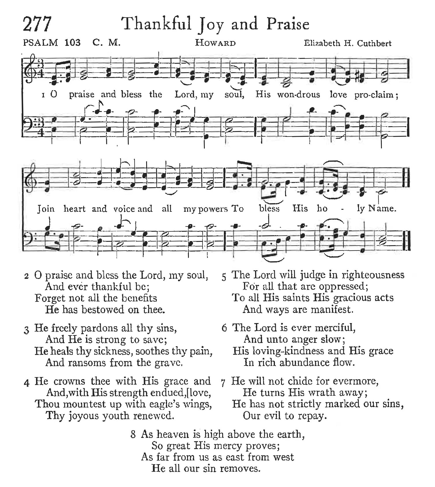 Psalm 103 - Thankful Joy and Praise