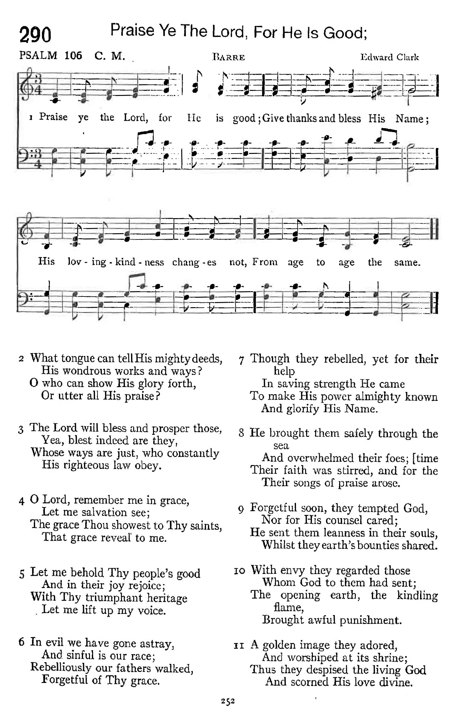 Psalm 106 - Praise Ye the Lord for He is Good