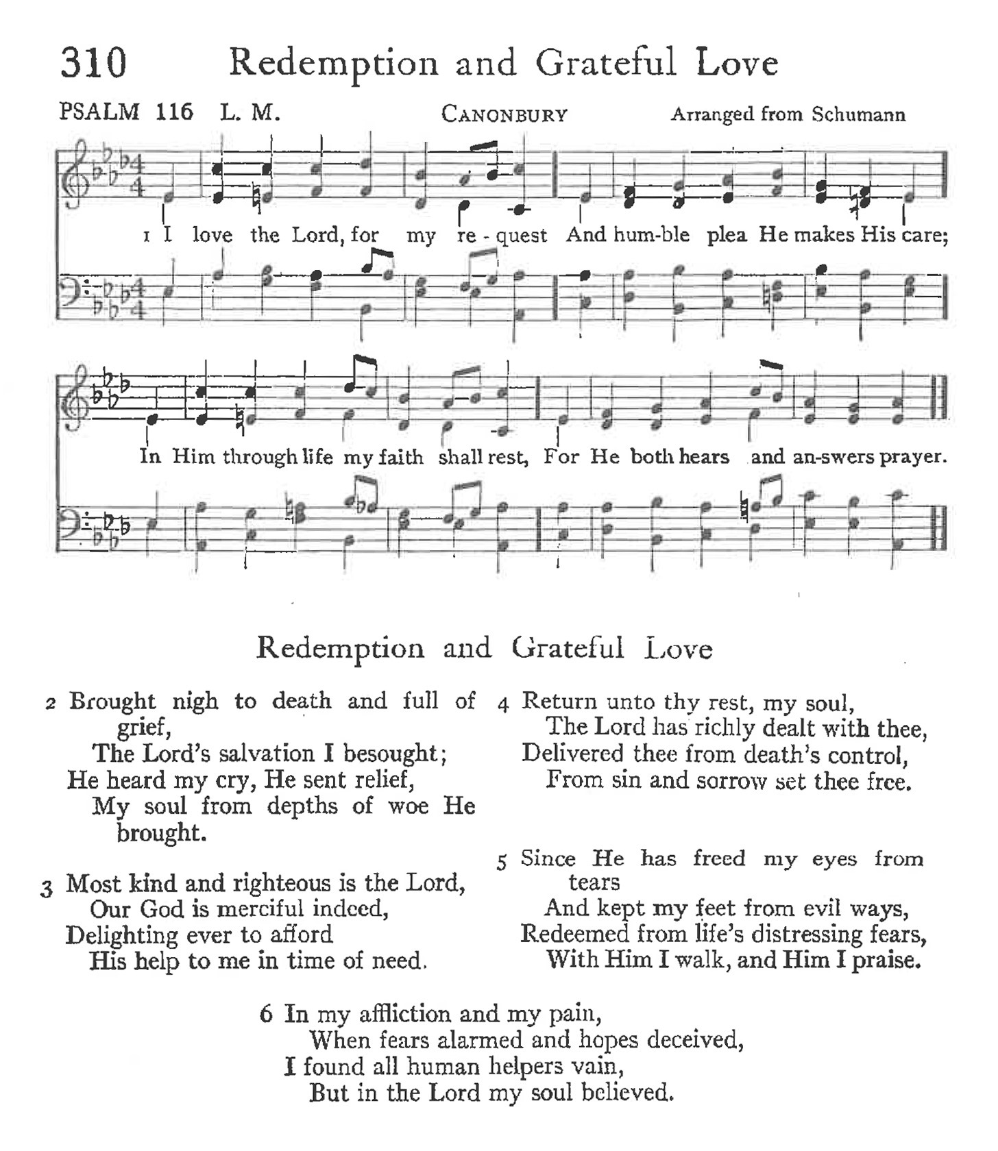 Psalm 116 - Redemption and Grateful Love