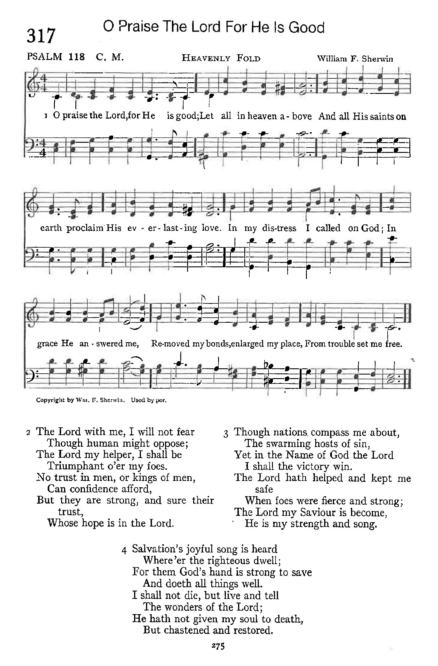 Psalm 118 - O Praise the Lord for He is Good