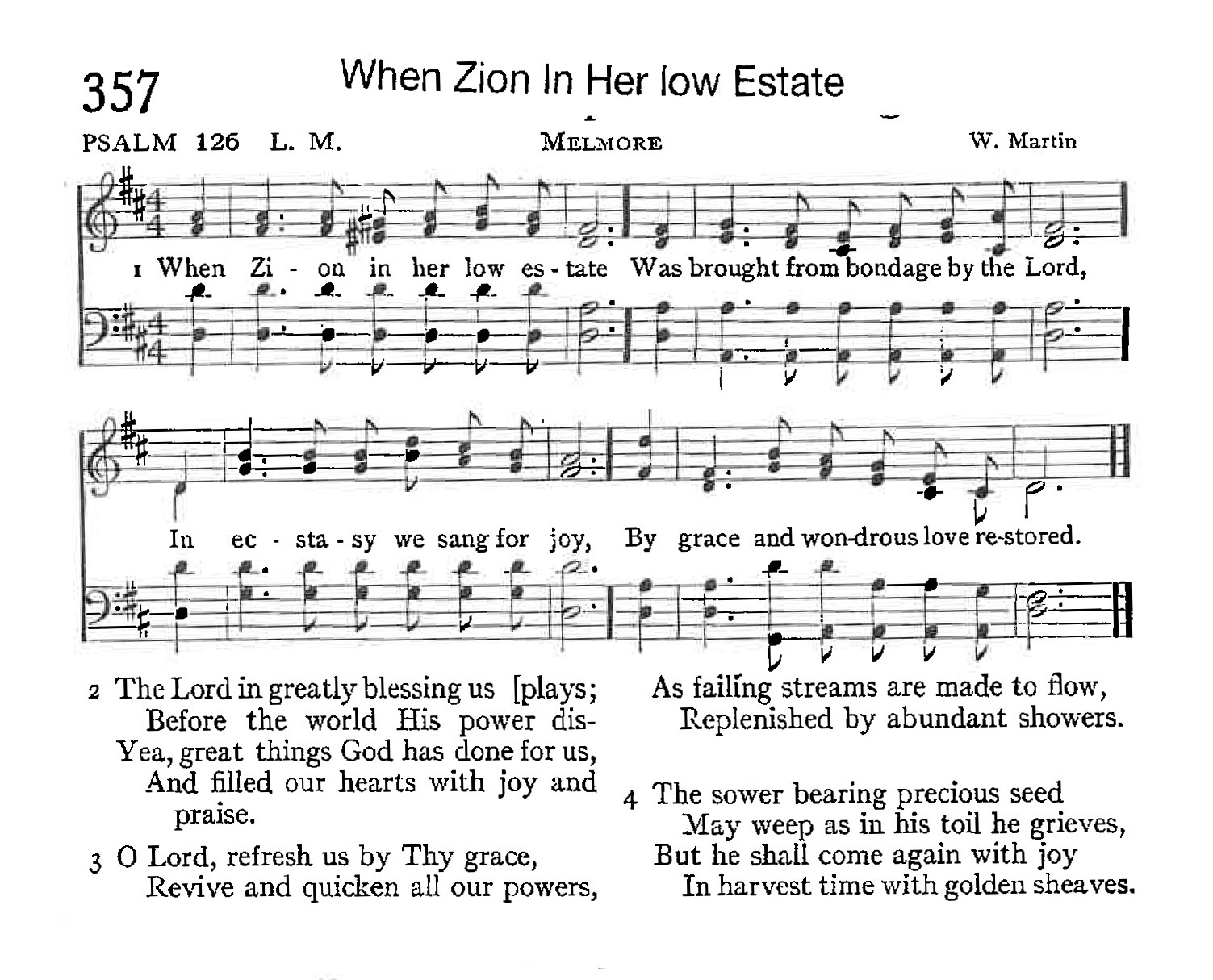 Psalm 126 - When Zion In Her Low Estate