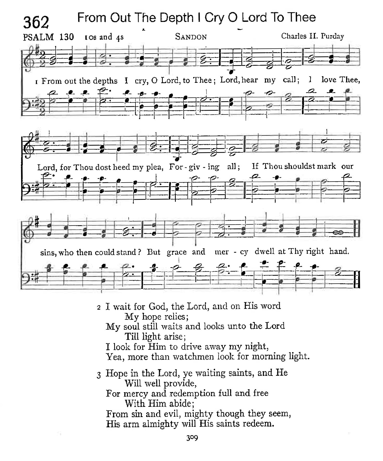 Psalm 130 - From Out The Depth I Cry O Lord To Thee