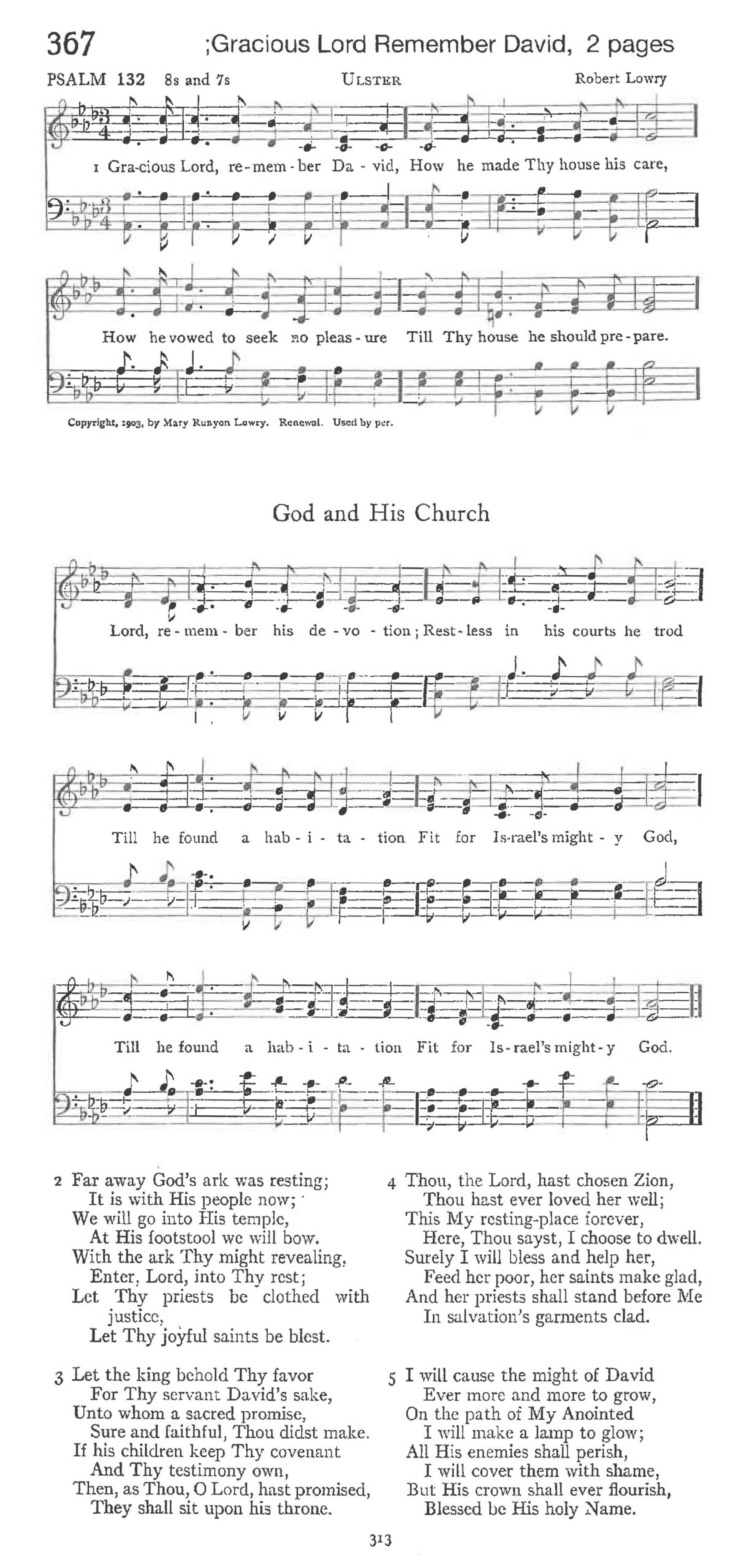 Psalm 132 - Gracious Lord Remember David