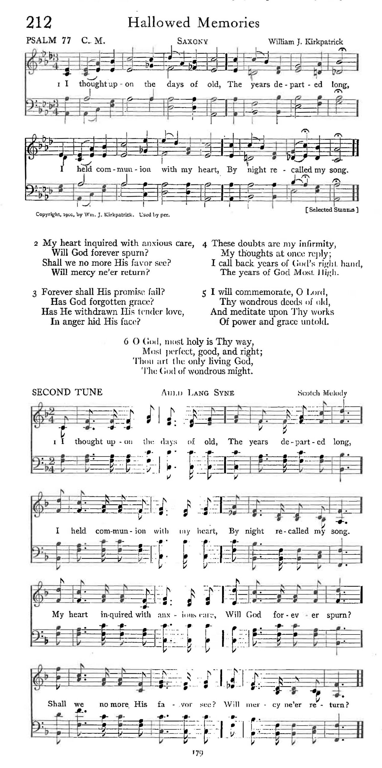Psalm 77 - Hallowed Memories